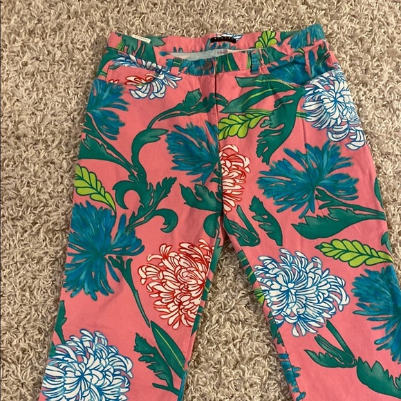 Sisley Floral Bottoms in Pink and Green pants size 46 - Picture 2 of 5